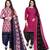 Multicolor cotton blend printed unstitched salwar suit material combo of 2