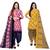 Multicolor cotton blend printed unstitched salwar suit material combo of 2