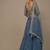 turquoise sequined embroidery work silk party wear lehenga choli with dupatta