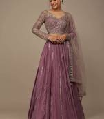 pink sequined embroidery work silk party wear lehenga choli with dupatta