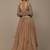 brown sequined embroidery work silk party wear lehenga choli with dupatta