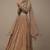 brown sequined embroidery work silk party wear lehenga choli with dupatta