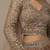 brown sequined embroidery work silk party wear lehenga choli with dupatta