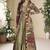 BEIGE Georgette Printed Embroidered Sequins Stones Mirro Work Jacket With Gown Festive Wear