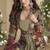 BEIGE Georgette Printed Embroidered Sequins Stones Mirro Work Jacket With Gown Festive Wear