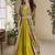 FESTIVE Yellow Georgette Anarkali Gown with Multicolor Long Shrug