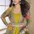 FESTIVE Yellow Georgette Anarkali Gown with Multicolor Long Shrug