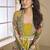 FESTIVE Yellow Georgette Anarkali Gown with Multicolor Long Shrug