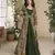 Green Georgette Printed Embroidered Sequins Stones Mirror Work Jacket With Gown Festive Wear