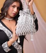 CRISTALLO SILVER POTLI BAG