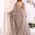 Chiku chanderi cotton ikkt printed saree with zari woven border