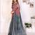 Coral chanderi cotton ikkt printed saree with zari woven border