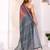 Coral chanderi cotton ikkt printed saree with zari woven border