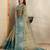 Aqua green premium cotton saree with beautiful digital print