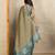 Aqua green premium cotton saree with beautiful digital print