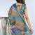 Blue premium cotton saree with beautiful digital print