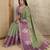 Green pink premium cotton saree with beautiful digital print