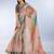 Peach premium cotton saree with beautiful digital print