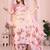 Baby pink soft linen cotton printed silk saree with woven border