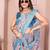 Pink soft linen cotton printed silk saree with woven border