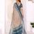 Beige chanderi cotton printed saree with zari woven border