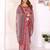 Red chanderi cotton printed saree with zari woven border
