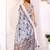 White chanderi cotton printed saree with zari woven border