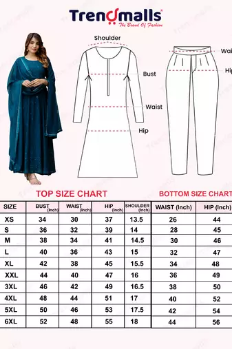 Trendmalls Dark Blue Santoon Anarkali Dress 3 pieces Salwar Kameez set