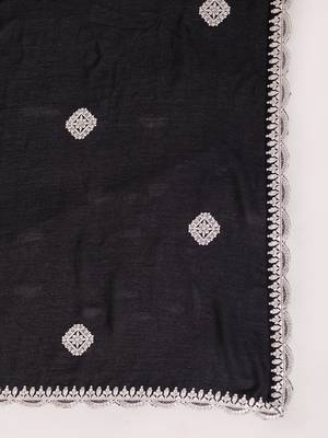 Trendmalls Women's art silk embroidery a line kurta sharara with dupatta set 7