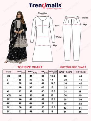 Trendmalls Women's art silk embroidery a line kurta sharara with dupatta set 8