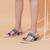 Blue embroidered block heels