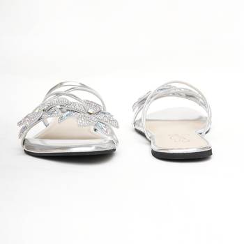 Silver floral embroidered flats 3
