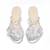 Silver floral embroidered flats