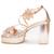 Multicolor embroidered block heels