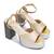 Multicolor embroidered block heels