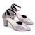 Grey solid glossy finish block heels