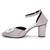 Grey solid glossy finish block heels