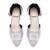 Grey solid glossy finish block heels