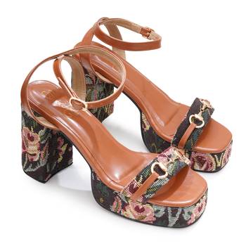 Multicolor floral printed heels 2