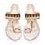 Gold geometric hand embroidered block heels
