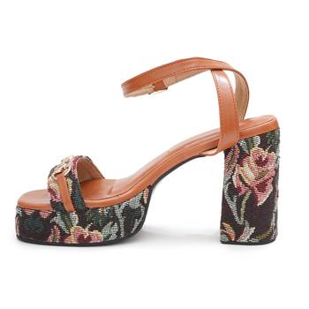 Multicolor floral printed heels 4