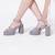 Grey solid block heels