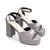 Grey solid block heels