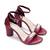 Maroon solid block heels