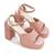 Pink solid block heels