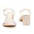 Cream solid block heels