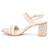 Cream solid block heels