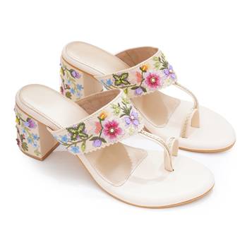 Multicolor embroidered block heels 2