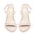 Cream solid block heels