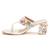 Multicolor embroidered block heels